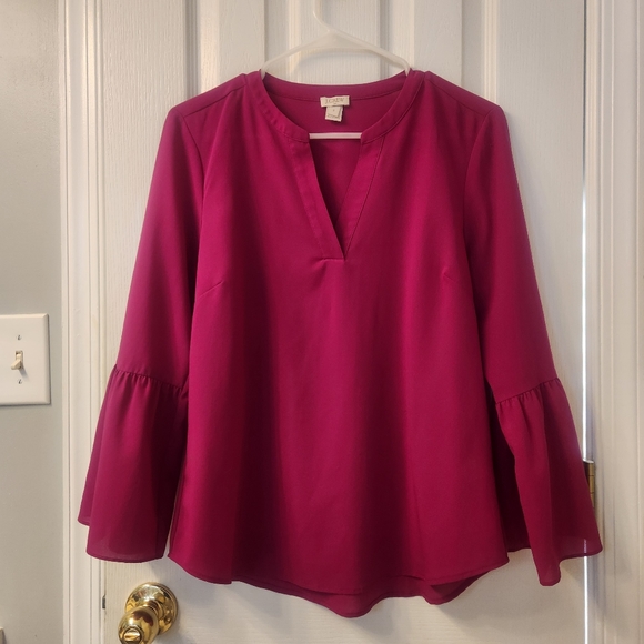 J Crew Fuchsia Blouse, pink purple, size S - Picture 3 of 7